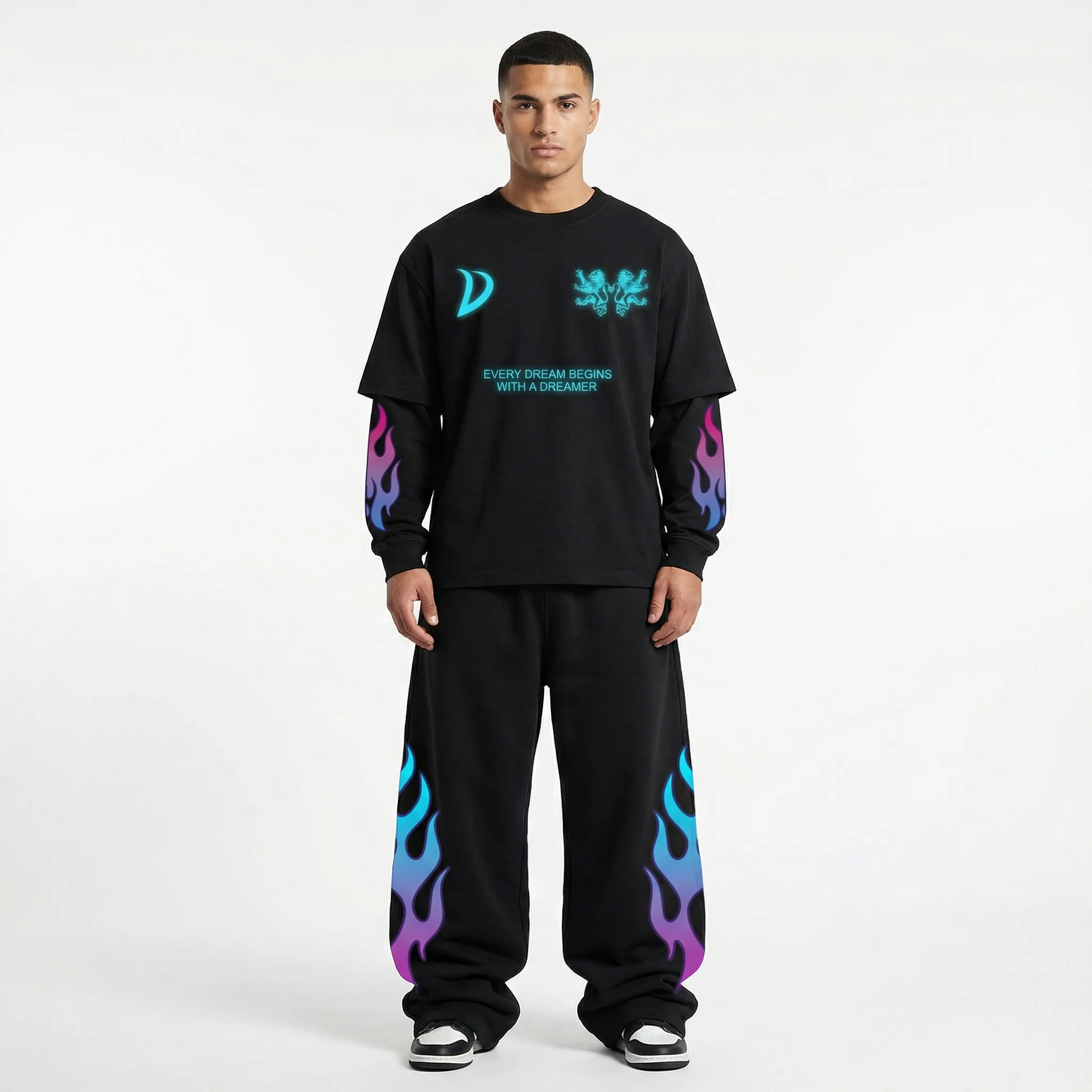 BLACK/FUCSIA TROUSERS - Image 3