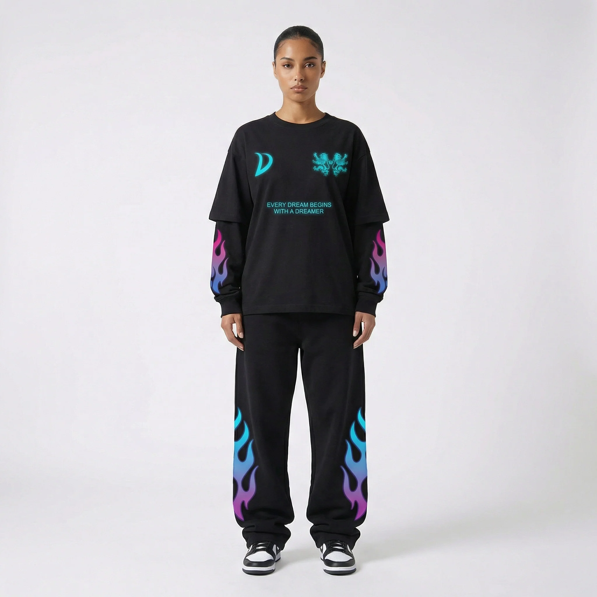 LONGSLEEVE BLACK/FUCHSIA - Image 4