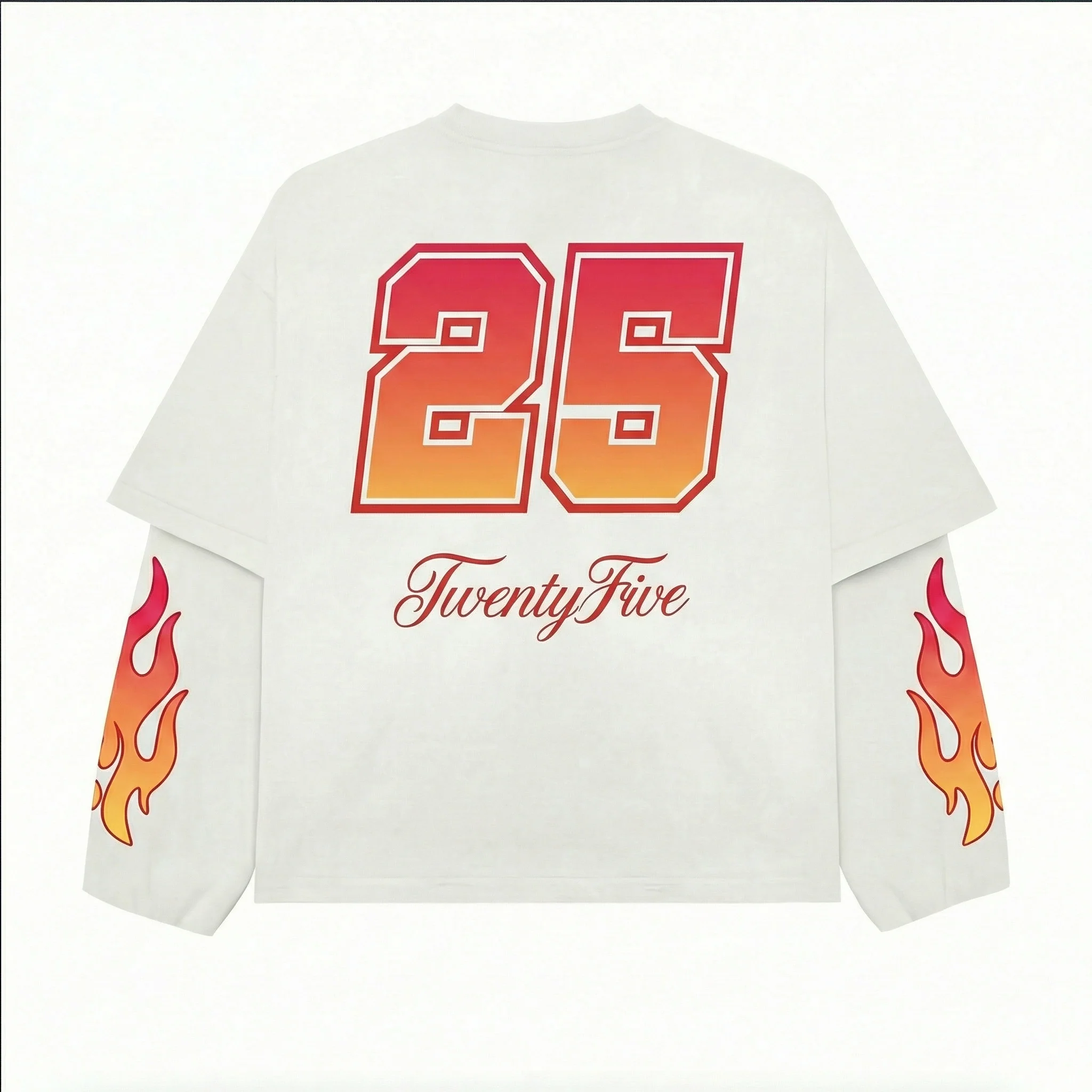 LONGSLEEVE WHITE/ORANGE - Image 2